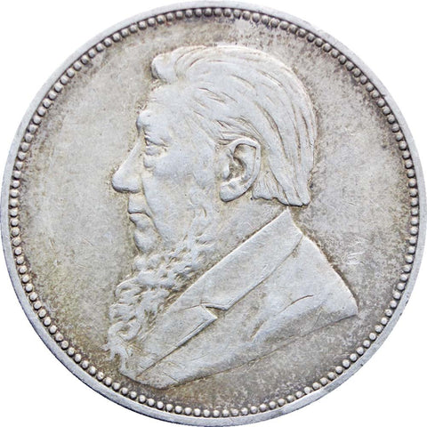 1897 Two Shilling South Africa ZAR Paul Kruger Silver Coin