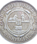 1897 Two Shilling South Africa ZAR Paul Kruger Silver Coin