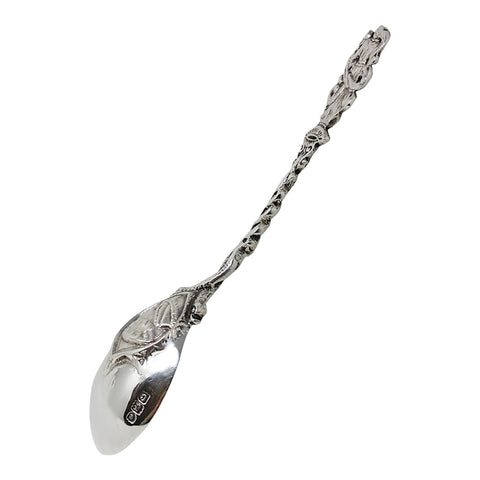 1898 Antique Victoria Era Large Sterling Silver Serving Spoon with King Richard III Face and Apostle on handle London Hallmarks