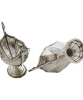 1898 Antique Victorian Era Pair Sterling Silver Salt Cellars Silversmiths James Deakin Sons (John & William F Deakin) Chester Hallmarks