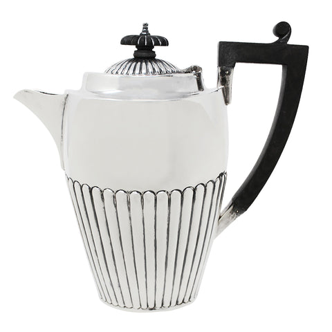 1898 Antique Victorian Era Sterling Silver Coffee Pot Silversmiths John Millward Banks Chester Hallmarks