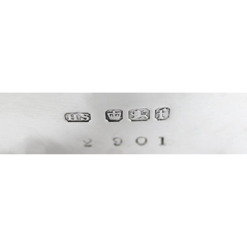 1898 Antique Victorian Era Sterling Silver Mustard Pot with Blue Glass Liner Silversmiths Henry Stratford Sheffield Hallmarks