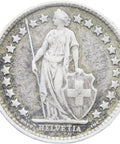 1898 B 1/2 Franc Switzerland Coin 