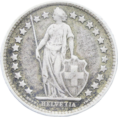 1898 B 1/2 Franc Switzerland Coin 