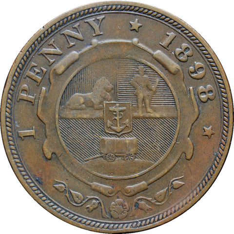 1898 South Africa Johannes Paulus Kruger One Penny Coin