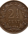 1898 2½ Cent Netherlands Coin Kingdom of the Netherlands