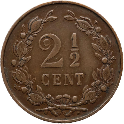 1898 2½ Cent Netherlands Coin Kingdom of the Netherlands