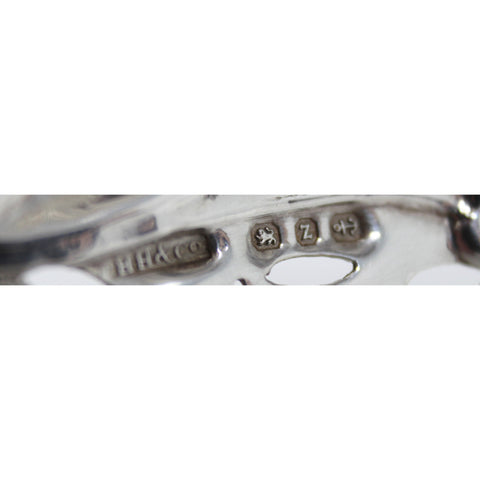 1899 Antique Victorian Era Heart Shaped Sterling Silver Pierced Dish Silversmith H Humphries & Co Birmingham Hallmarks