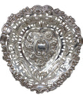 1899 Antique Victorian Era Heart Shaped Sterling Silver Pierced Dish Silversmith H Humphries & Co Birmingham Hallmarks