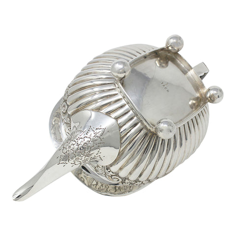 1899 Antique Victorian Era Large Sterling Silver Tea Pot Silversmiths Martin, Hall & Co (Richard Martin & Ebenezer Hall) Sheffield Hallmarks