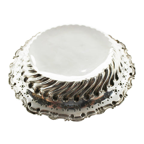 1899 Antique Victorian Era Sterling Silver Dish Walker & Hall Birmingham Hallmarks