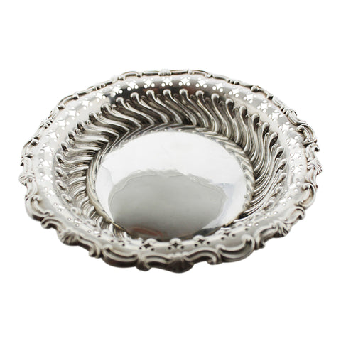 1899 Antique Victorian Era Sterling Silver Dish Walker & Hall Birmingham Hallmarks