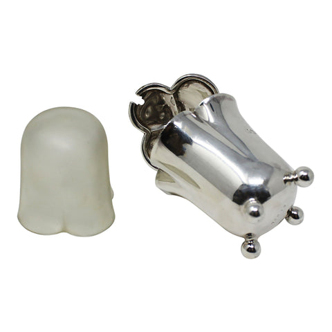 1899 Antique Victorian Era Sterling Silver Mustard Pot with clear glass liner Silversmiths Horace Woodward & Co Ltd London Hallmarks