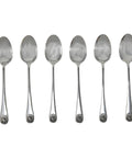 1899 Antique Victorian Era Sterling Silver Set Six Tea Spoons Silversmith Thomas Bradbury & Sons London Hallmarks