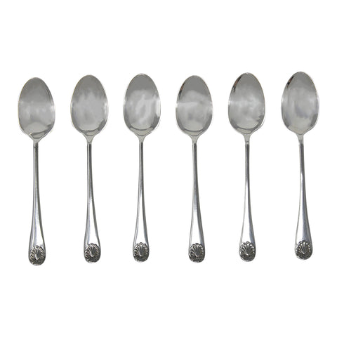 1899 Antique Victorian Era Sterling Silver Set Six Tea Spoons Silversmith Thomas Bradbury & Sons London Hallmarks