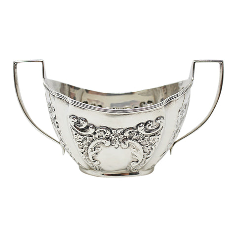1899 Antique Victorian Era Two Handled Bowl Silversmith George Nathan & Ridley Hayes Chester Hallmarks