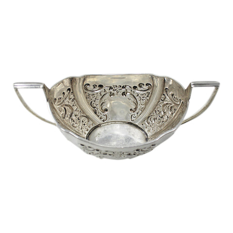 1899 Antique Victorian Era Two Handled Bowl Silversmith George Nathan & Ridley Hayes Chester Hallmarks