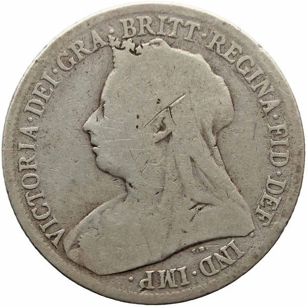 1899 Shilling Victoria Queen Great Britain Silver British Coin