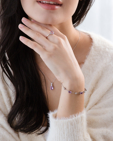 Mini Set 2 - Ensemble de bijoux en améthyste et argent sterling