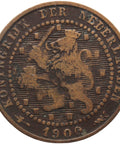 1900 1 Cent Netherlands Coin Wilhelmina