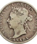 1900 25 Cents Victoria Canada Coin Silver