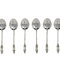 1900 Antique Victorian Era Apostle Set Six Tea Spoons with original Case Maker Miller Bros Birmingham Hallmarks