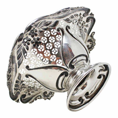 1900 Antique Victorian Era Pierced Bonbon Dish Silversmith T H Hazlewood & Co Birmingham Hallmarks