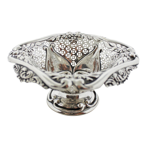 1900 Antique Victorian Era Pierced Bonbon Dish Silversmith T H Hazlewood & Co Birmingham Hallmarks
