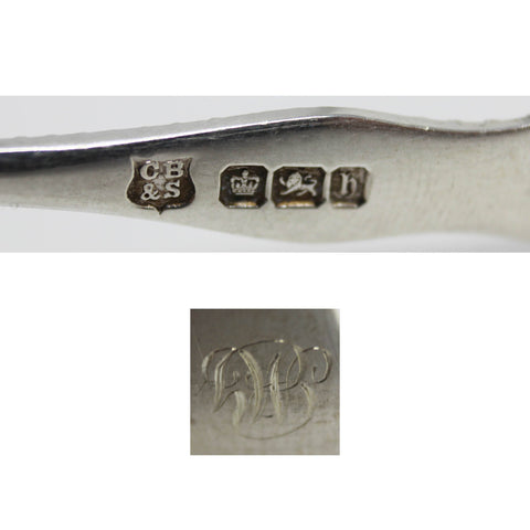 1900 Antique Victorian Era Set Twelve Tea Spoons Silversmith Cooper Brothers & Sons Ltd Sheffield Hallmarks