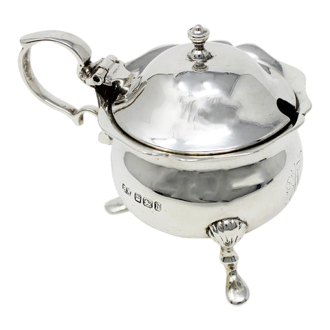1900 Antique Victorian Era Sterling Silver Mustard Pot Silversmiths Lee & Wigfull (Henry Wigfull) Sheffield Hallmarks