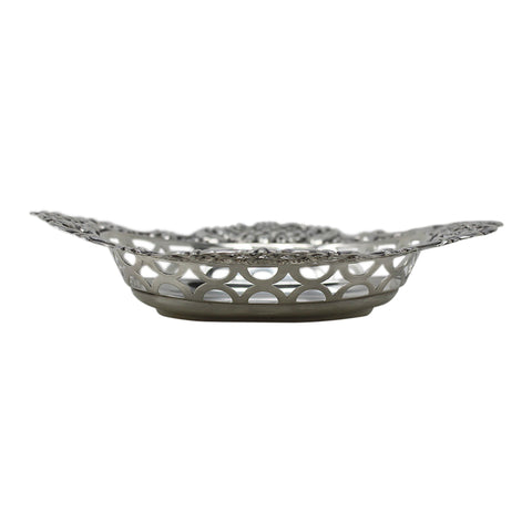 1900 Antique Victorian Era Sterling Silver Pierced Dish Silversmith Samuel Walton Smith & Co London Hallmarks