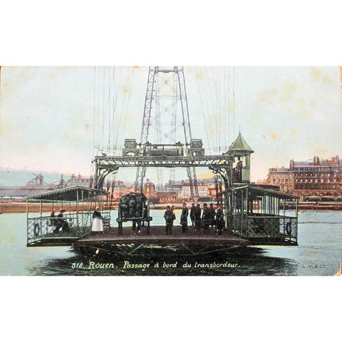 1900s France Rouen, Passage a bord du transbordeur Postcard