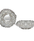 1901 Antique Victorian Era Set Two Sterling Silver Pierced Bon Bon Dishes Silversmith William Hutton & Sons Ltd Birmingham Hallmarks
