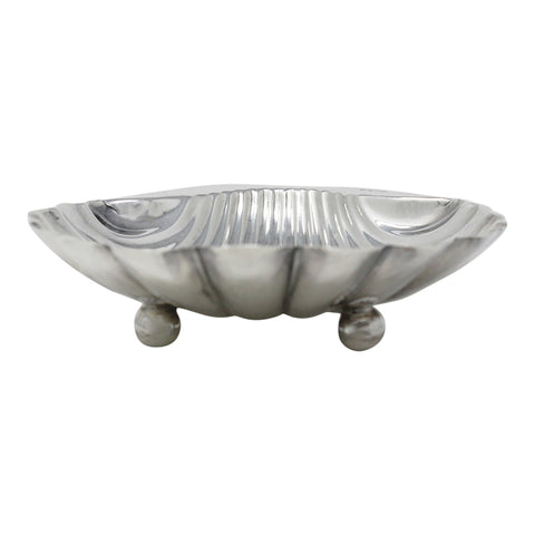 1901 Antique Victorian Era Shell Shaped Sterling Silver Dish Silversmith Atkin Brothers Sheffield Hallmarks