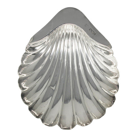 1901 Antique Victorian Era Shell Shaped Sterling Silver Dish Silversmith Atkin Brothers Sheffield Hallmarks