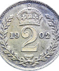 1902 2 Pence Edward VII Maundy Issues Silver Coin
