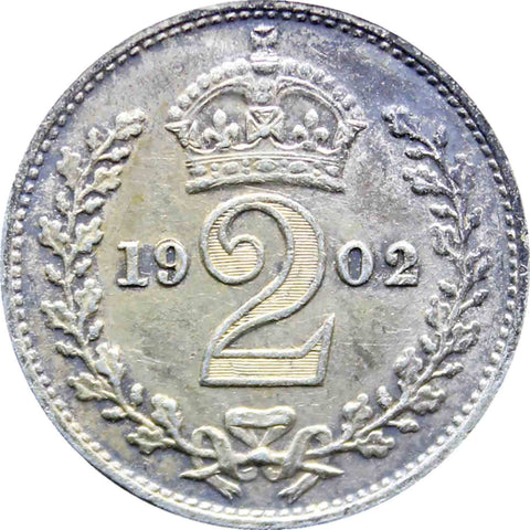 1902 2 Pence Edward VII Maundy Issues Silver Coin
