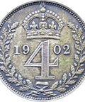 1902 4 Pence Edward VII Great Britain Silver Coin