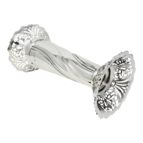 1902 Antique Edwardian Era Large Sterling Silver Vase Pierced Decoration Silversmiths Sibray, Hall & Co Ltd (Charles Clement Pilling) London Hallmarks