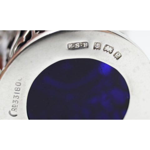 1902 Antique Edwardian Era Sterling Silver Mustard Pot Silversmiths E S Barnsley & Co (Edward Souter Barnsley) Birmingham Hallmarks