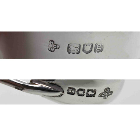 1902 Antique Edwardian Era Sterling Silver Mustard Pot with Blue Liner and Spoon Silversmith Horace Woodward & Co Ltd London Hallmarks