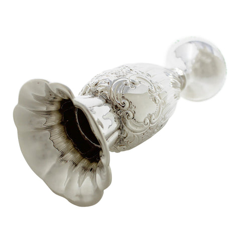 1902 Antique Edwardian Era Sterling Silver Vase Silversmith Walker & Hall Sheffield Hallmarks