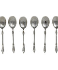1903 Antique Edwardian Era Apostle Set Six Tea Spoons Silversmith Atkin Brothers Sheffield Hallmarks