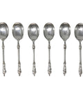 1903 Antique Edwardian Era Apostle Set Six Tea Spoons Silversmith Atkin Brothers Sheffield Hallmarks