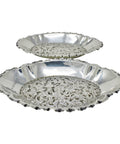 1903 Antique Edwardian Era Pair Sterling Silver Dish Silversmith Charles Edwards London Hallmarks