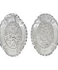 1903 Antique Edwardian Era Pair Sterling Silver Dish Silversmith Charles Edwards London Hallmarks