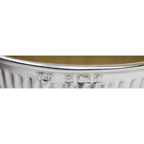 1903 Antique Edwardian Era Set 4 Sterling Silver Salt Cellars Silversmith William Devenport Birmingham Hallmarks