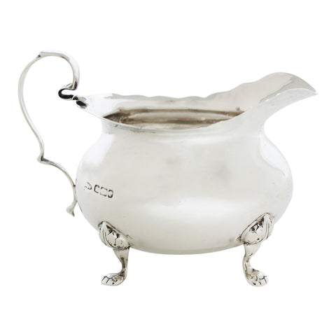 1903 Antique Edwardian Era Sterling Silver Cream Jug Silversmith Walker & Hall Sheffield Hallmarks