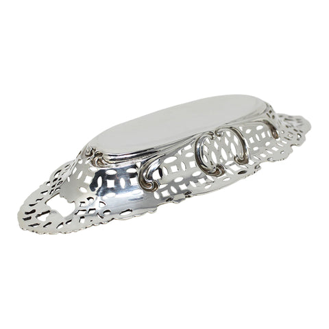 1903 Antique Edwardian Era Sterling Silver Pierced Bon Bon Dish Silversmith Henry Matthews Birmingham Hallmarks