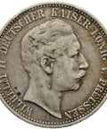 1904 A 2 Mark German states Prussia Coin Silver Wilhelm II